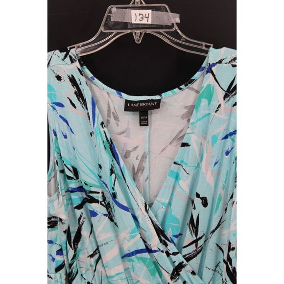 LANE BRYANT 14/16 ABSTRACT PRINT SMOCKED WAIST SUMMER DRESS - Picture 4 of 8